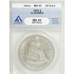 1859 $1 MS60 ANACS