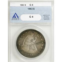 1863 $1 G4 ANACS