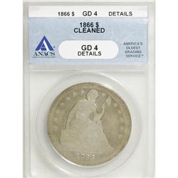 1866 $1 Motto G4 ANACS