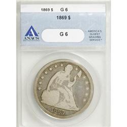 1869 $1 G6 ANACS