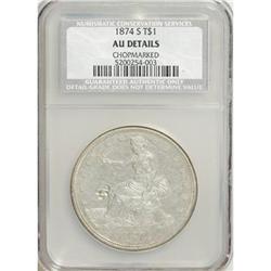 1874-S T$1 AU50 CSN