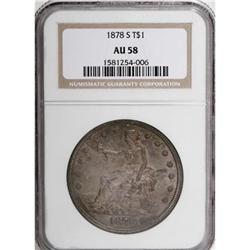 1878-S T$1 AU58 NGC