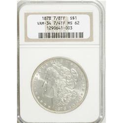 1878 7/8TF $1 Weak MS62 NGC