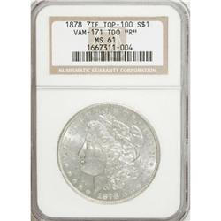 1878 7TF $1 Reverse of 1878 MS61 NGC