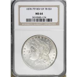 1878 7TF $1 Reverse of 1878 MS64 NGC