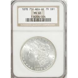 1878 7TF $1 Reverse of 1879 MS63 NGC