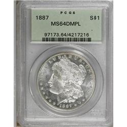 1887 $1 Deep Mirror Prooflike MS64 PCGS