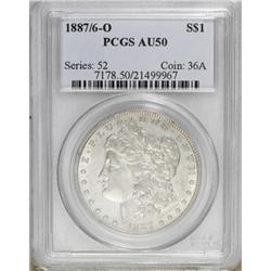 1887/6-O $1 AU50 PCGS