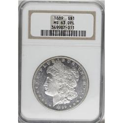 1889 $1 Deep Mirror Prooflike MS63 NGC