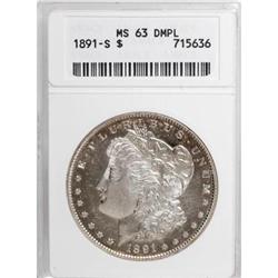 1891-S $1 Deep Mirror Prooflike MS63 ANACS