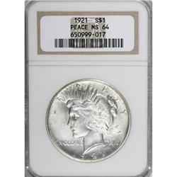 1921 $1 MS64 NGC