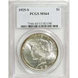 1925-S $1 MS64 PCGS