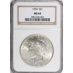 1934 $1 MS64 NGC
