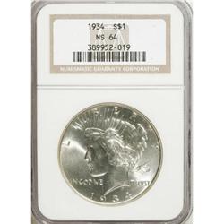 1934 $1 MS64 NGC