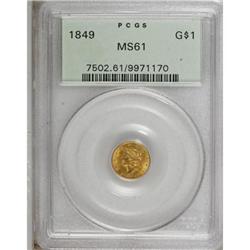 1849 G$1 Open Wreath MS61 PCGS