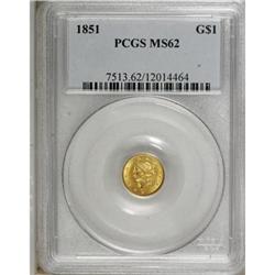 1851 G$1 MS62 PCGS