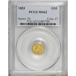 1853 G$1 MS62 PCGS