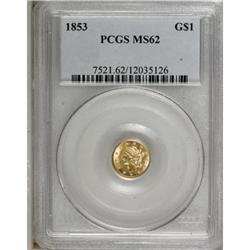 1853 G$1 MS62 PCGS