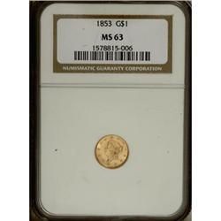 1853 G$1 MS63 NGC