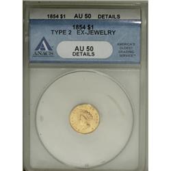 1854 G$1 Type Two AU50 ANACS