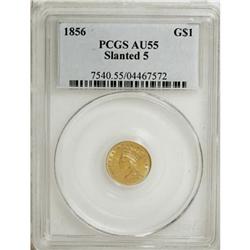 1856 G$1 Slanted 5 AU55 PCGS