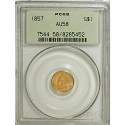 1857 G$1 AU58 PCGS