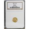 Image 1 : 1862 G$1 MS62 NGC