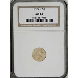 1879 G$1 MS61 NGC