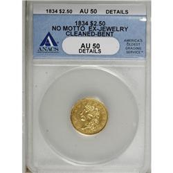 1834 $2 1/2 Classic AU50 ANACS
