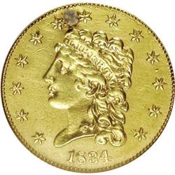 1834 $2 1/2 Classic AU50 ANACS