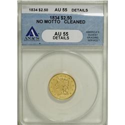 1834 $2 1/2 Classic AU55 ANACS