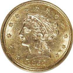 1852 $2 1/2 AU58 NGC