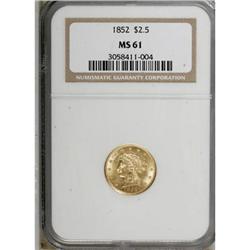 1852 $2 1/2 MS61 NGC