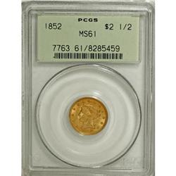 1852 $2 1/2 MS61 PCGS