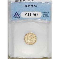 1853 $2 1/2 AU50 ANACS