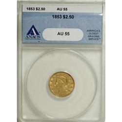 1853 $2 1/2 AU55 ANACS