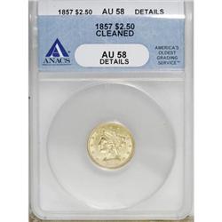1857 $2 1/2 AU58 ANACS