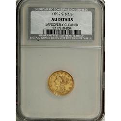1857-S $2 1/2 AU52 CSN