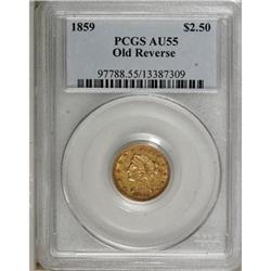 1859 $2 1/2 Old Reverse, Type One AU55 PCGS