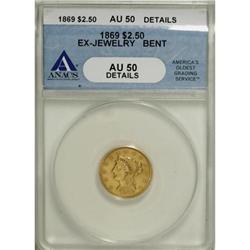 1869 $2 1/2 AU50 ANACS