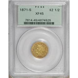 1871-S $2 1/2 XF45 PCGS
