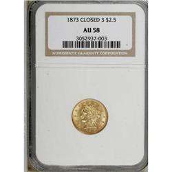 1873 $2 1/2 Closed 3 AU58 NGC