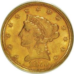 1879 $2 1/2 AU58 PCGS