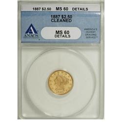 1887 $2 1/2 MS60 ANACS