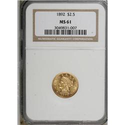 1892 $2 1/2 MS61 NGC