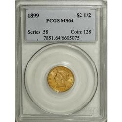 1899 $2 1/2 MS64 PCGS