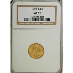 1904 $2 1/2 MS62 NGC