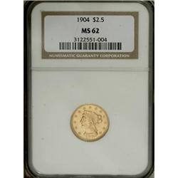1904 $2 1/2 MS62 NGC
