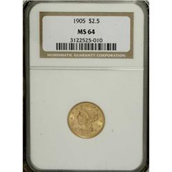 1905 $2 1/2 MS64 NGC