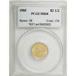 1905 $2 1/2 MS64 PCGS